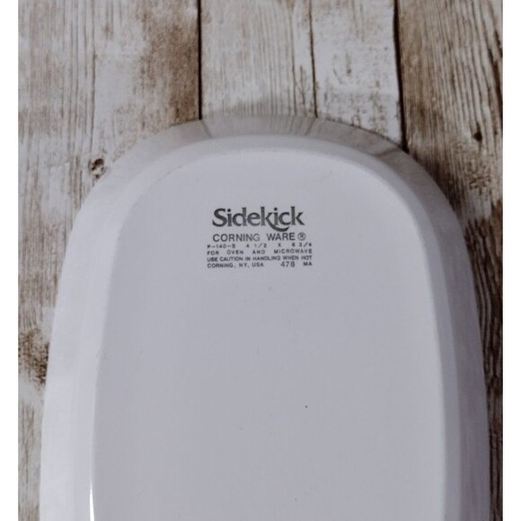 Corningware Sidekick P-140-B Baking Dish White Oval Oven Microwave Safe - Picture 3 of 7